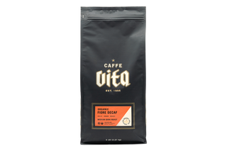 5lb bag of Organic Fiore Decaf front, no background. 