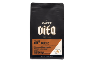 12oz bag of Theo Blend front, no background. 